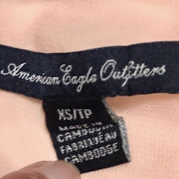 American Eagle 3/4 Sleeve Sheer Pink Top - Picture 2 of 6